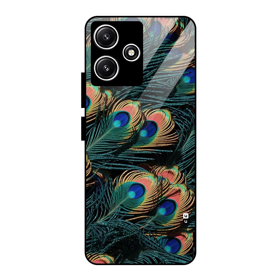 Peacock Feather Art Glass Back Case for Poco M6 Pro