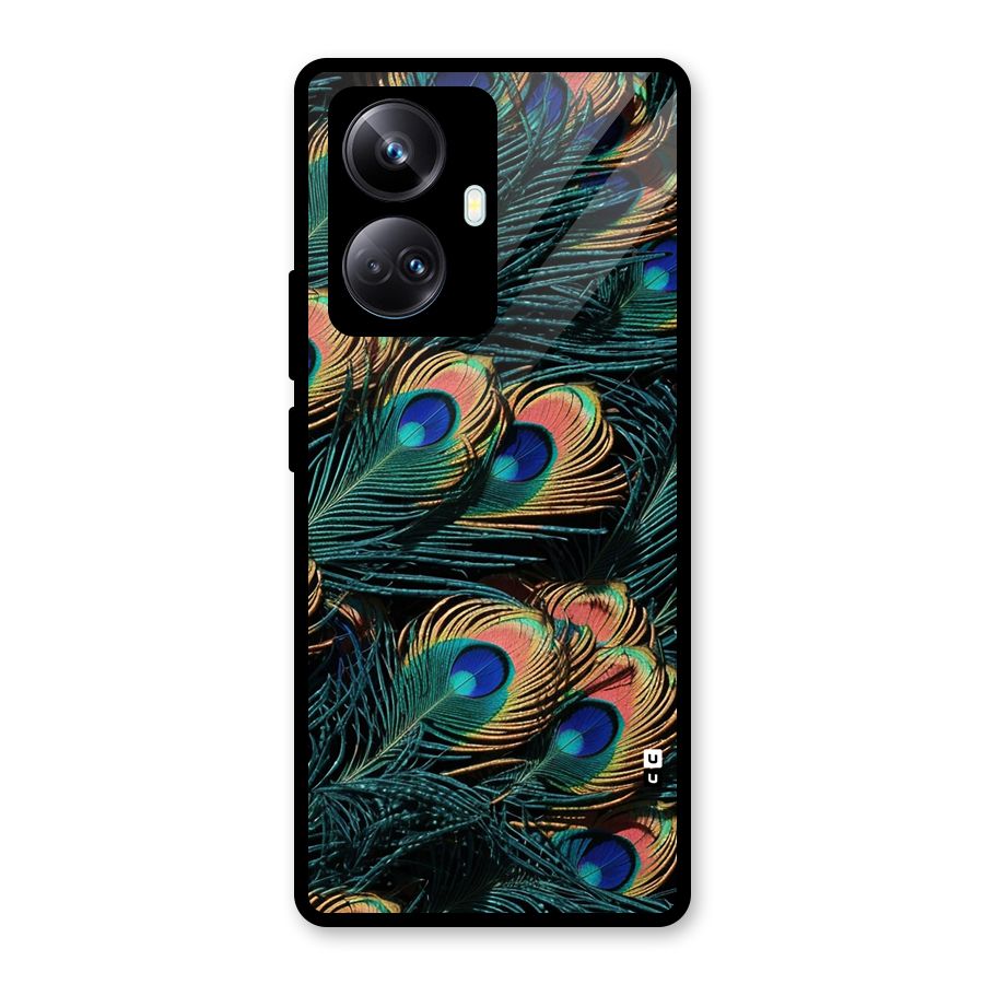 Peacock Feather Art Glass Back Case for Realme 10 Pro Plus