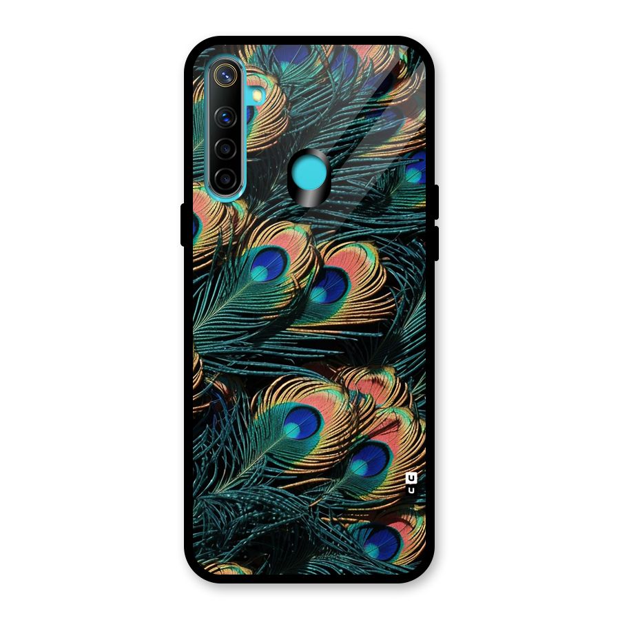 Peacock Feather Art Glass Back Case for Realme 5i