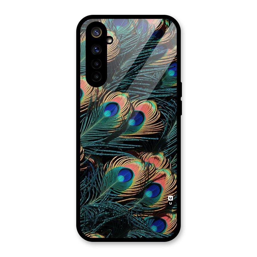 Peacock Feather Art Glass Back Case for Realme 6