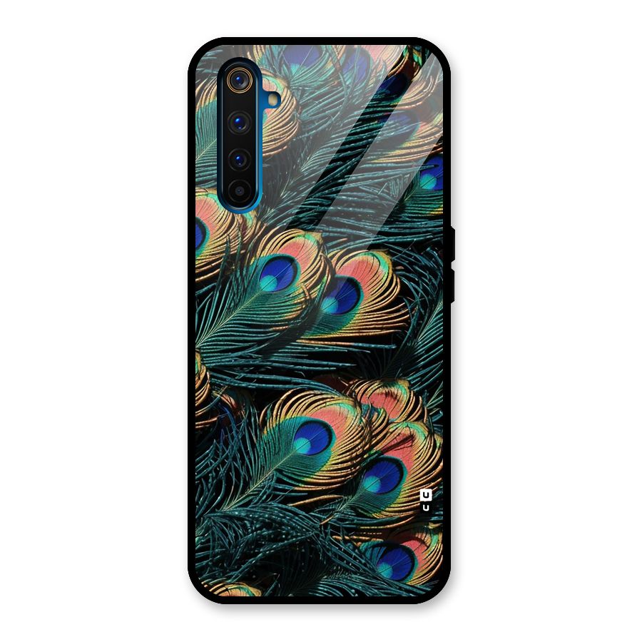 Peacock Feather Art Glass Back Case for Realme 6 Pro