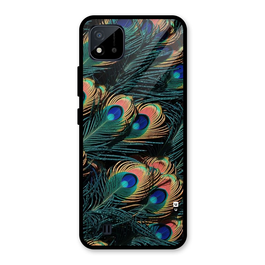Peacock Feather Art Glass Back Case for Realme C11 2021