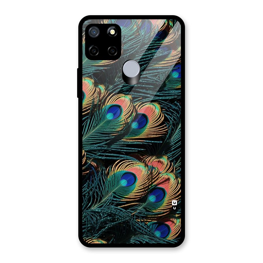 Peacock Feather Art Glass Back Case for Realme C12