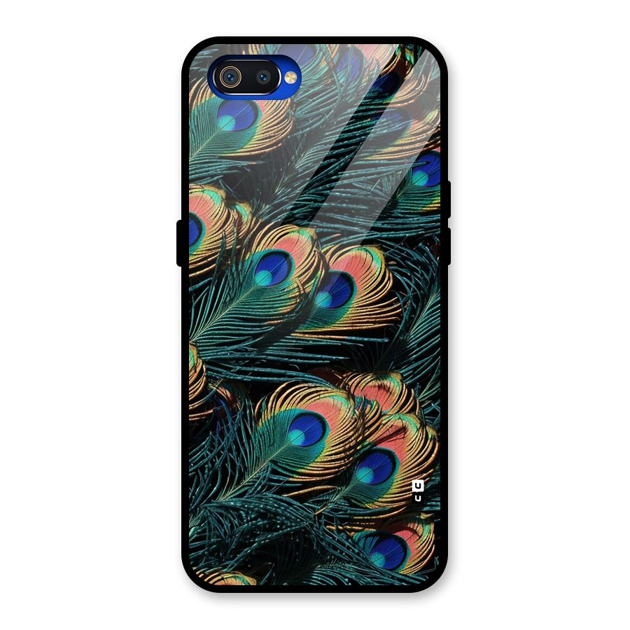 Peacock Feather Art Glass Back Case for Realme C2