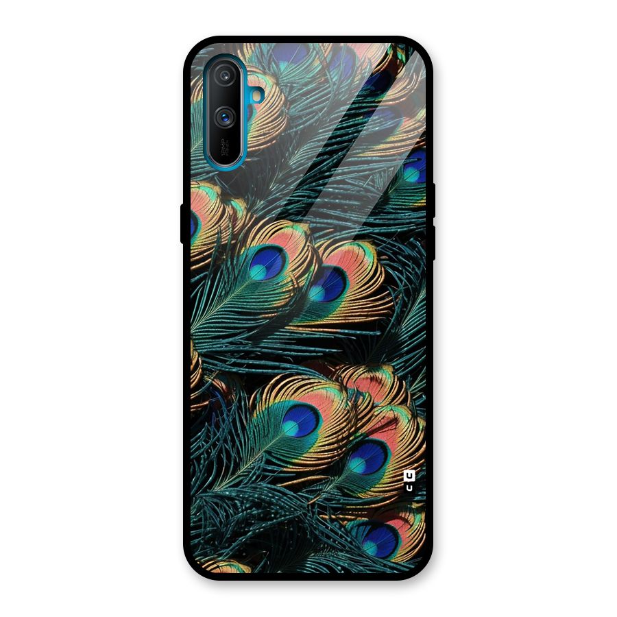 Peacock Feather Art Glass Back Case for Realme C3