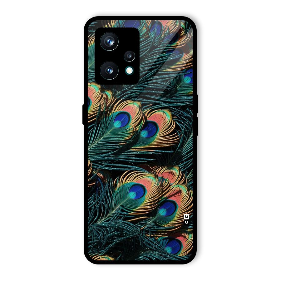 Peacock Feather Art Glass Back Case for Realme Narzo 50 Pro