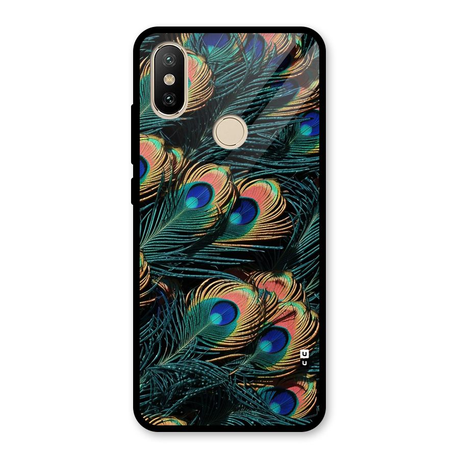 Peacock Feather Art Glass Back Case for Redmi A2