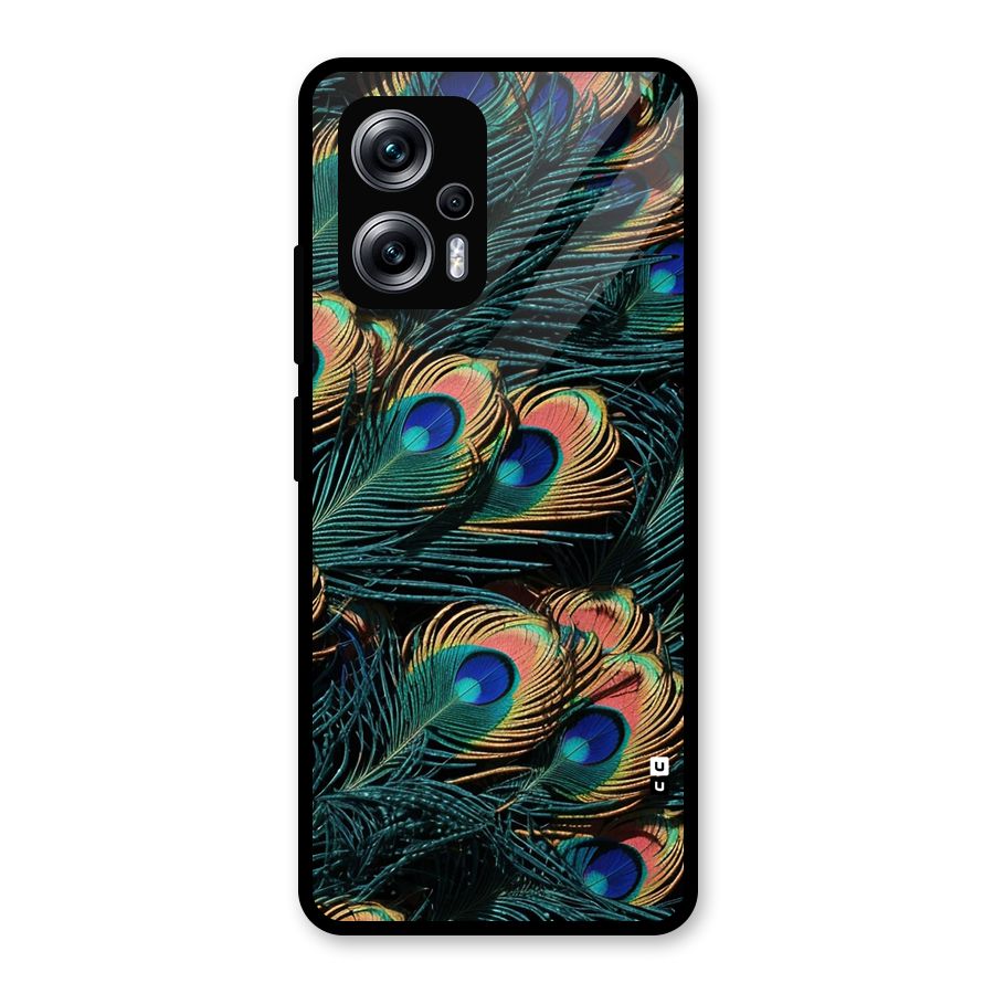 Peacock Feather Art Glass Back Case for Redmi K50i