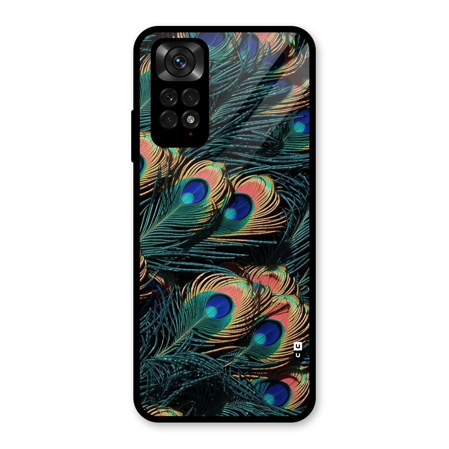 Peacock Feather Art Glass Back Case for Redmi Note 11