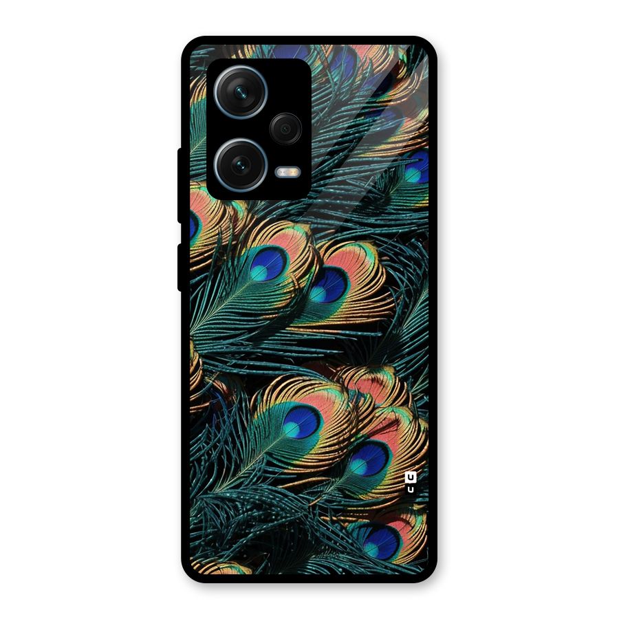 Peacock Feather Art Glass Back Case for Redmi Note 12 Pro Plus 5G