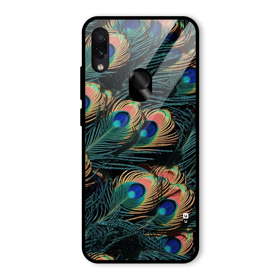 Peacock Feather Art Glass Back Case for Redmi Note 7S
