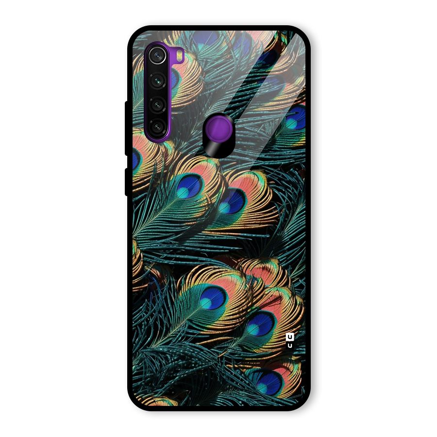 Peacock Feather Art Glass Back Case for Redmi Note 8