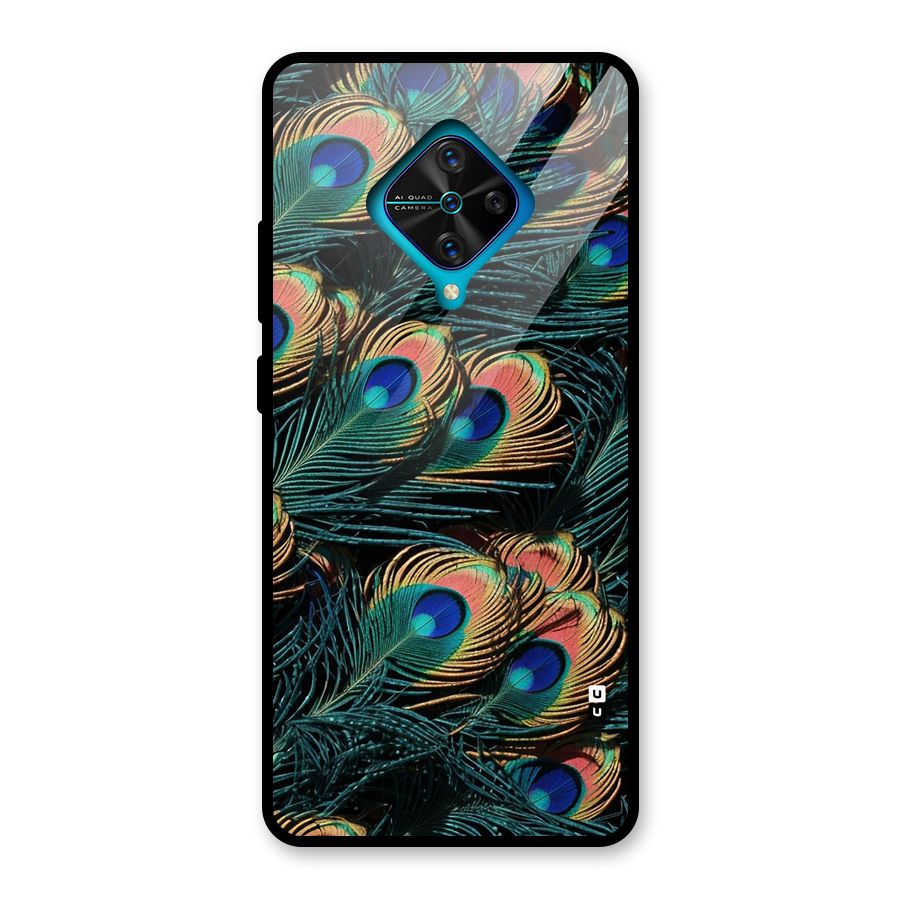 Peacock Feather Art Glass Back Case for Vivo S1 Pro