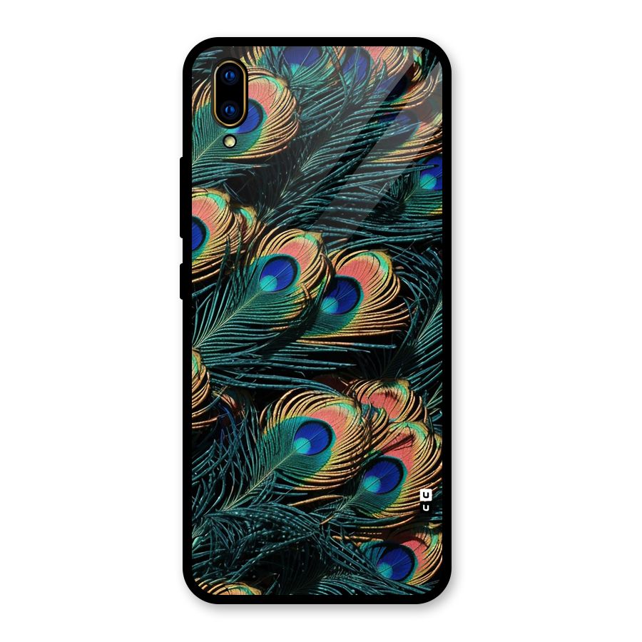 Peacock Feather Art Glass Back Case for Vivo V11 Pro