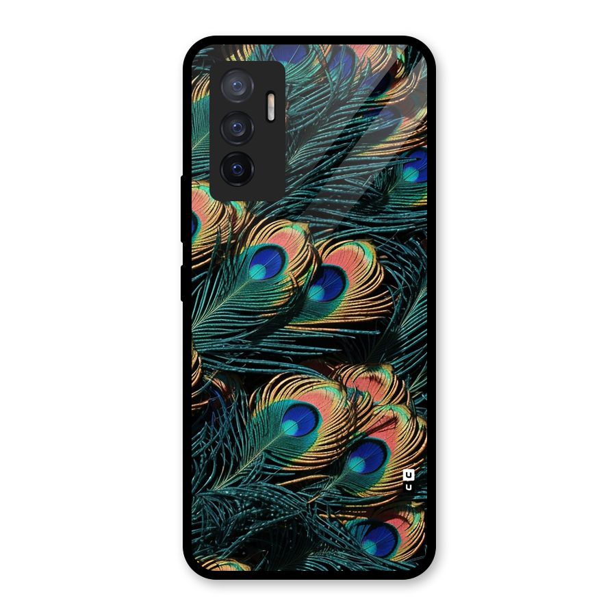 Peacock Feather Art Glass Back Case for Vivo V23e