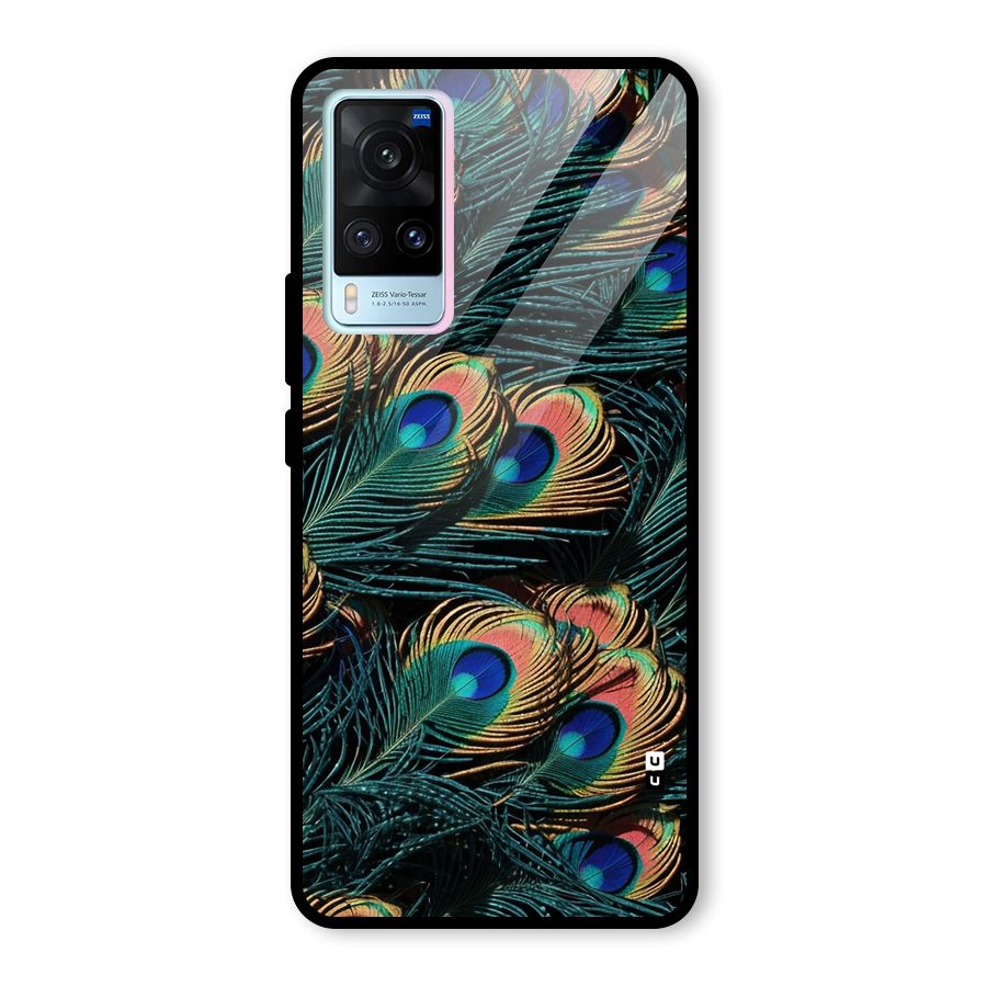 Peacock Feather Art Glass Back Case for Vivo X60