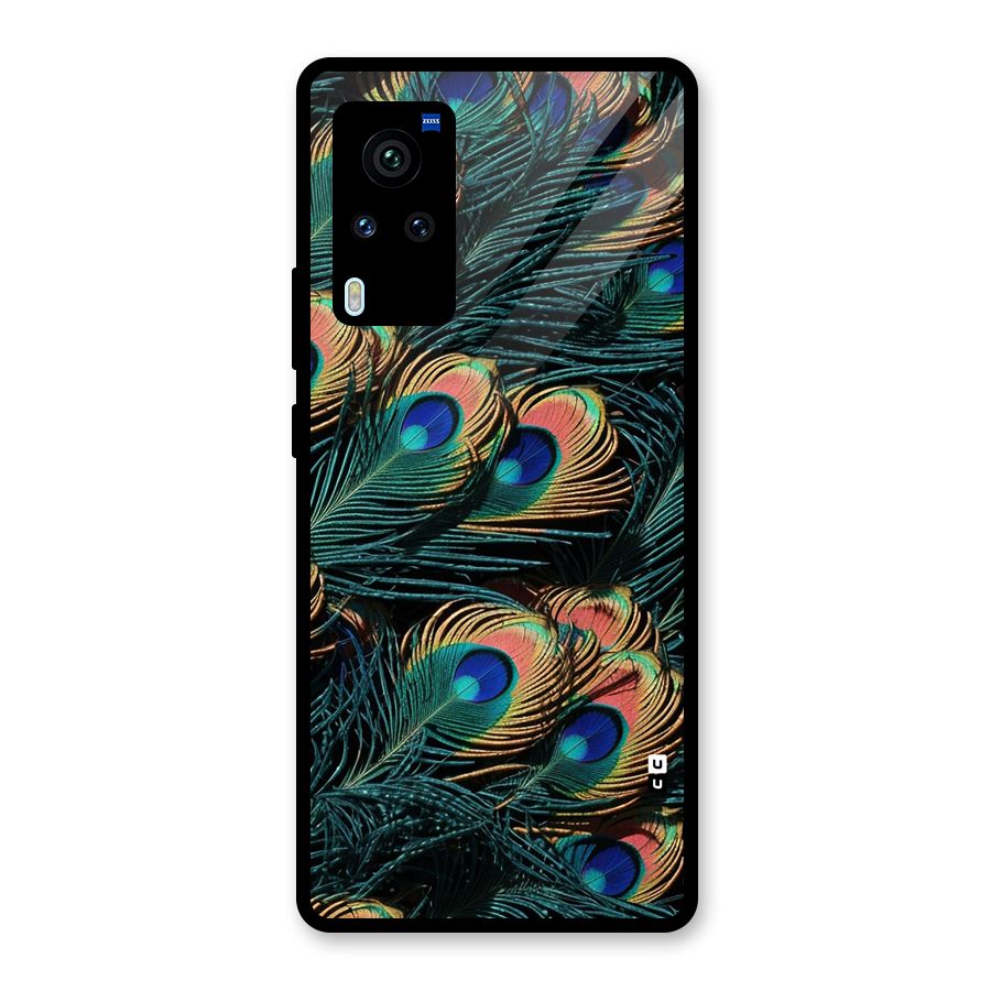 Peacock Feather Art Glass Back Case for Vivo X60 Pro
