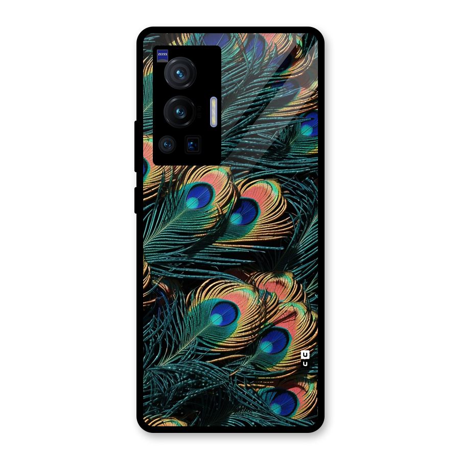 Peacock Feather Art Glass Back Case for Vivo X70 Pro