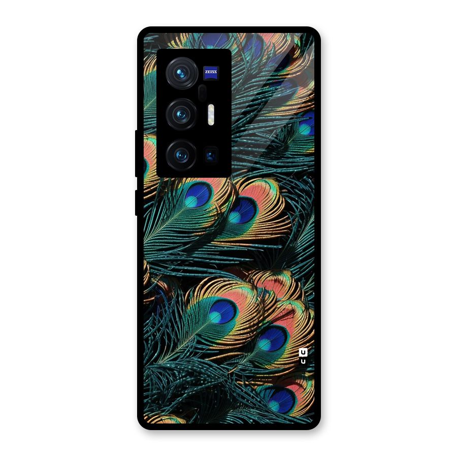 Peacock Feather Art Glass Back Case for Vivo X70 Pro Plus