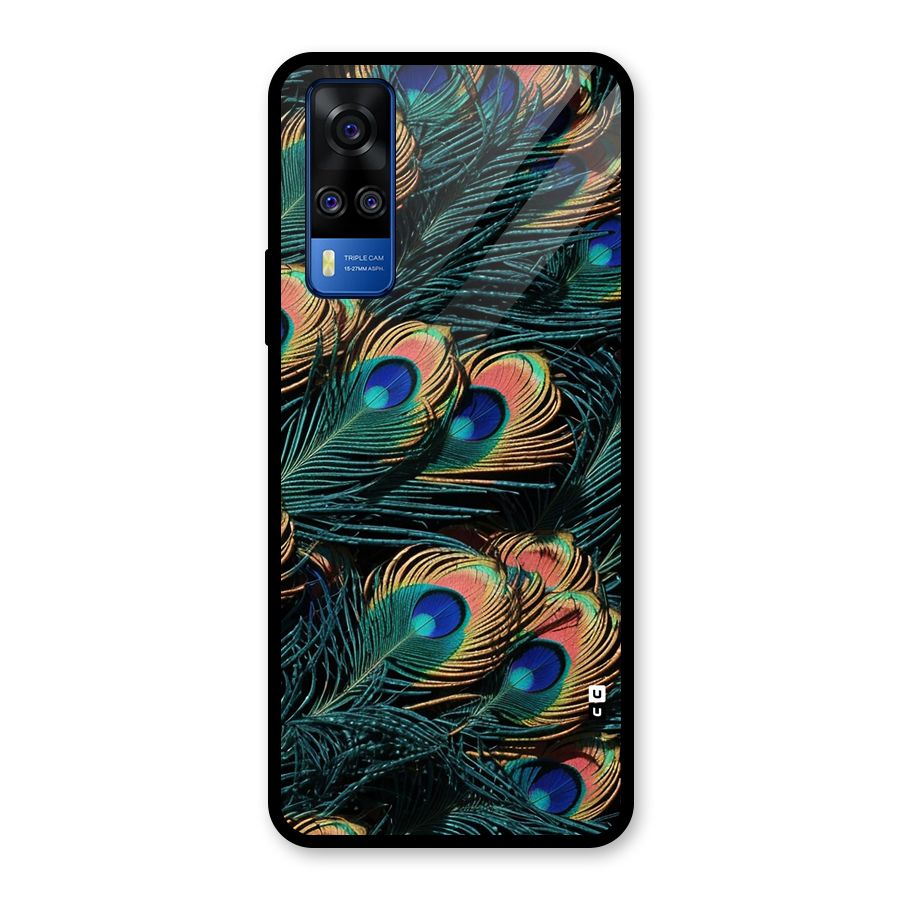 Peacock Feather Art Glass Back Case for Vivo Y31