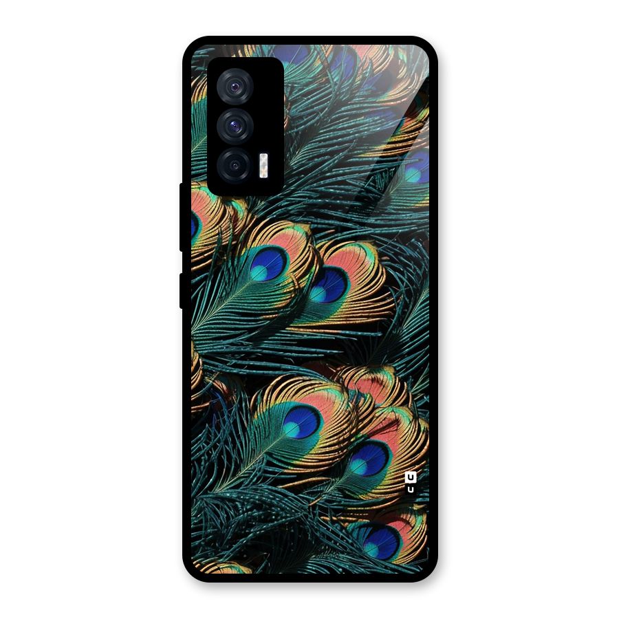 Peacock Feather Art Glass Back Case for Vivo iQOO 7 5G