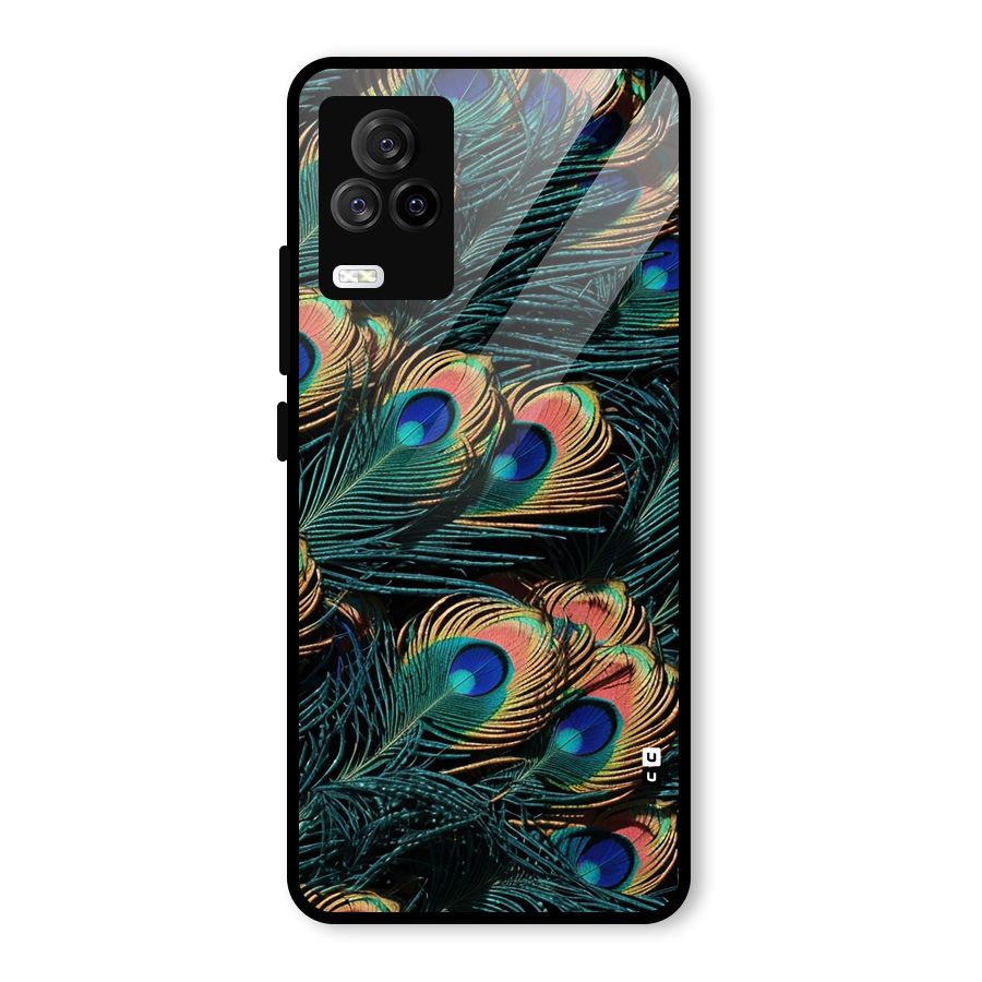 Peacock Feather Art Glass Back Case for Vivo iQOO 7 Legend 5G