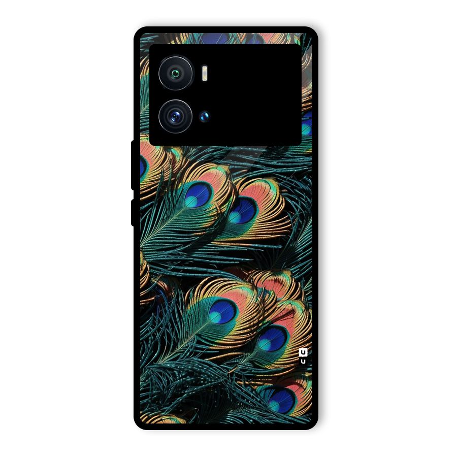Peacock Feather Art Glass Back Case for Vivo iQOO 9 Pro