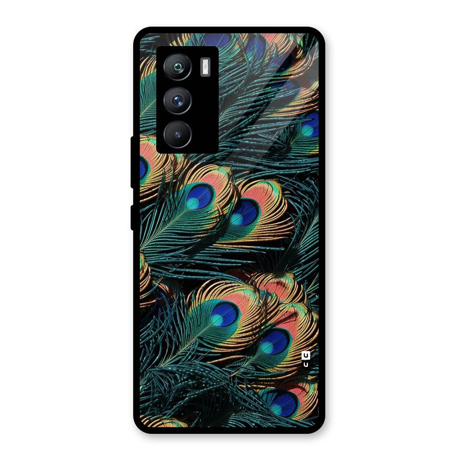 Peacock Feather Art Glass Back Case for Vivo iQOO 9 SE
