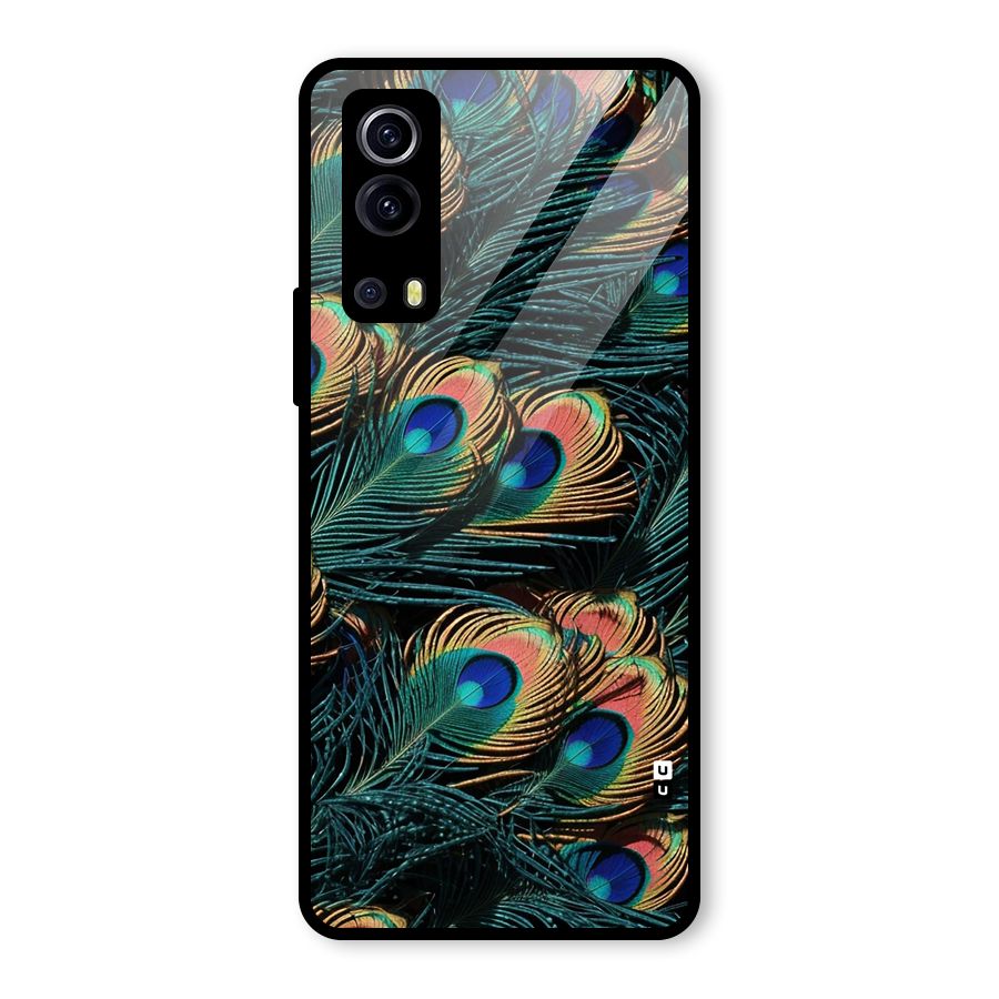 Peacock Feather Art Glass Back Case for Vivo iQOO Z3