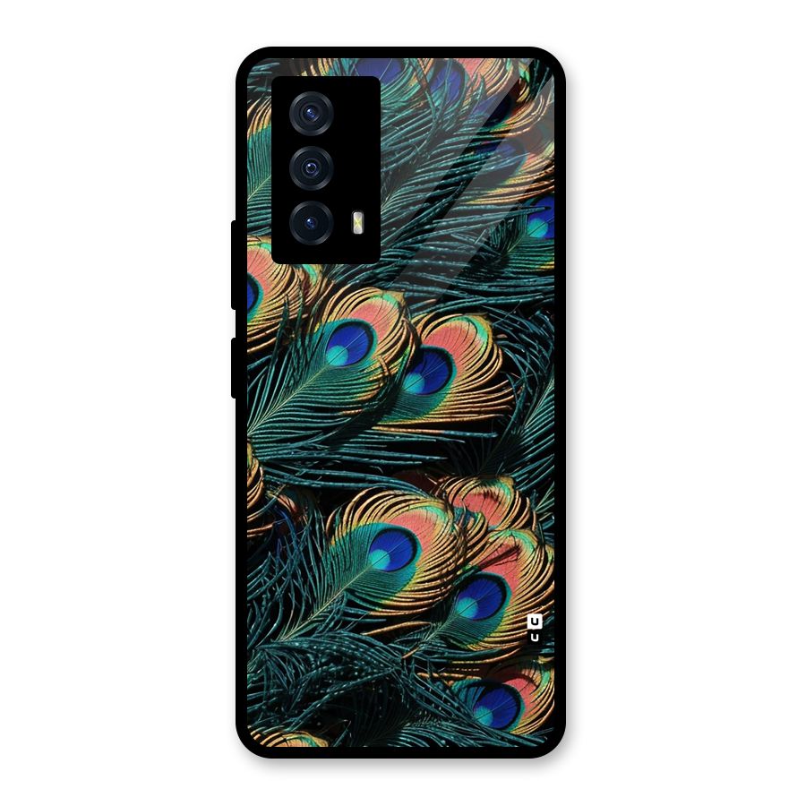 Peacock Feather Art Glass Back Case for Vivo iQOO Z5