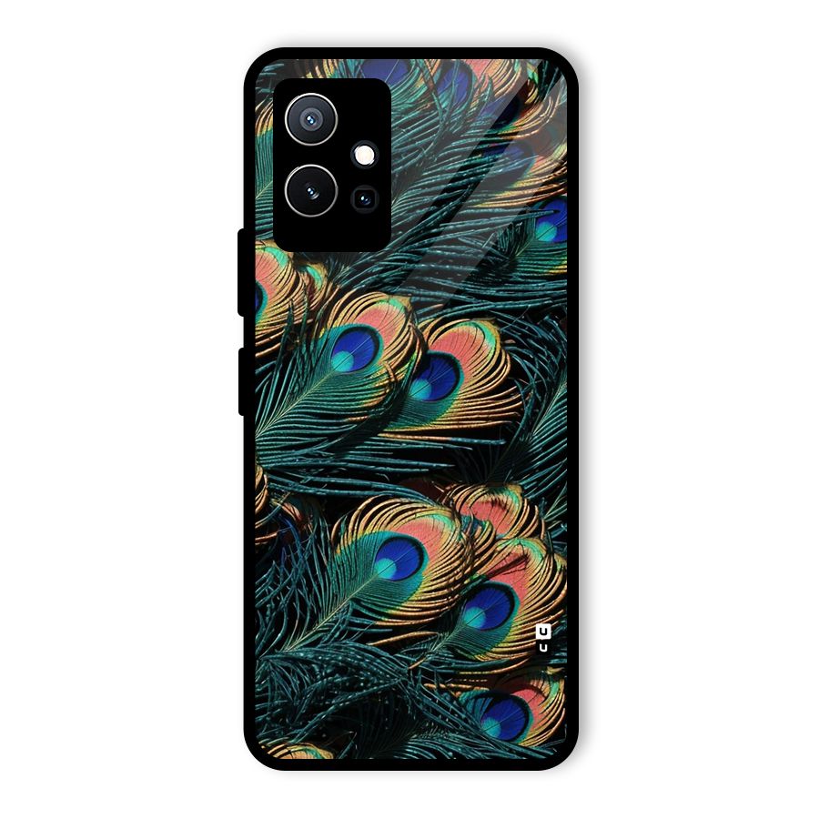 Peacock Feather Art Glass Back Case for Vivo iQOO Z6