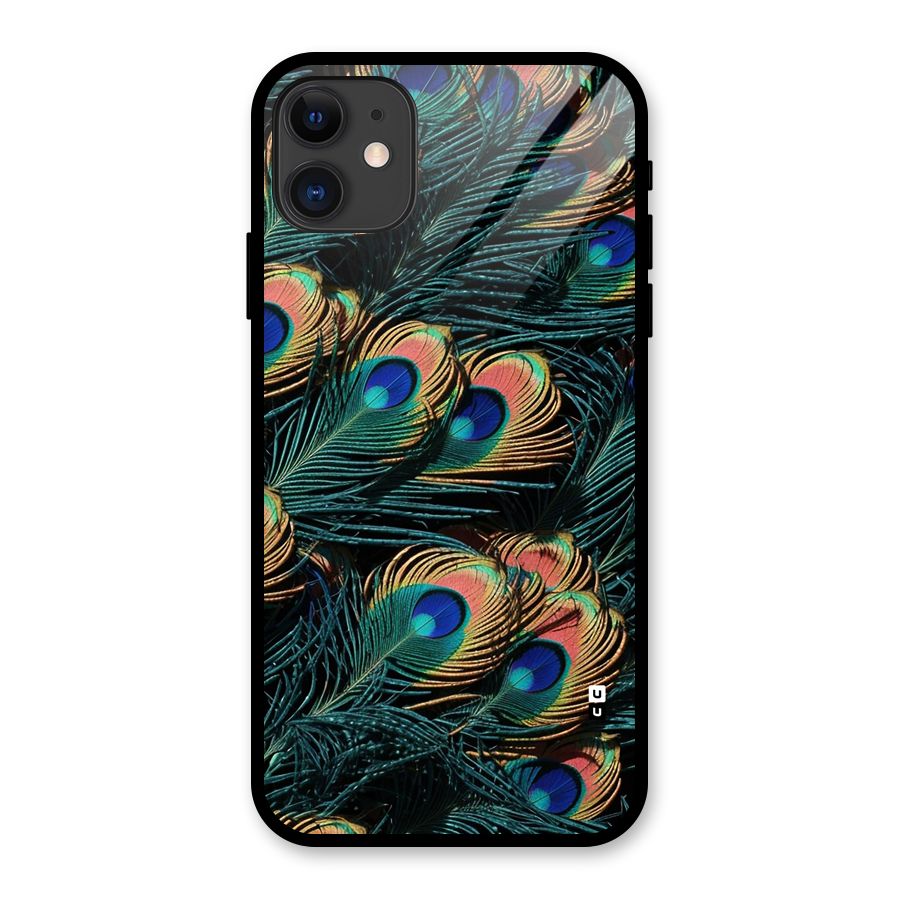 Peacock Feather Art Glass Back Case for iPhone 11
