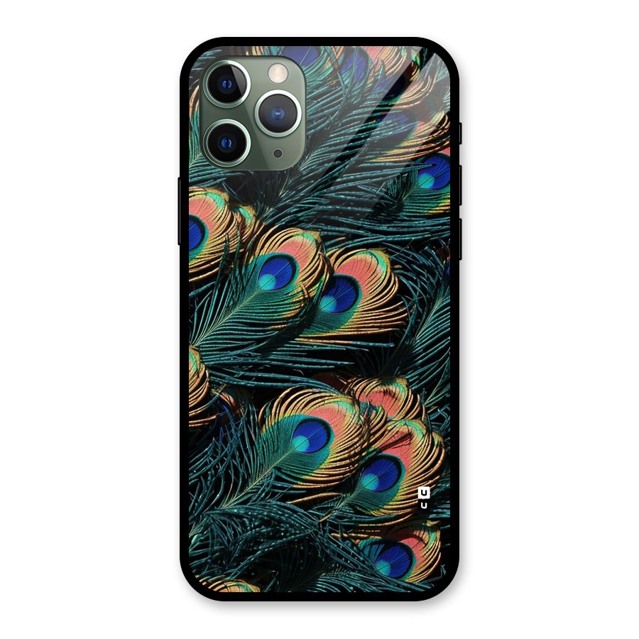 Peacock Feather Art Glass Back Case for iPhone 11 Pro