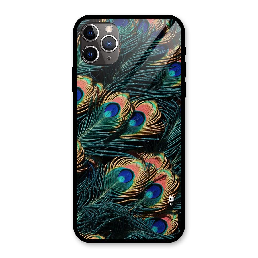 Peacock Feather Art Glass Back Case for iPhone 11 Pro Max