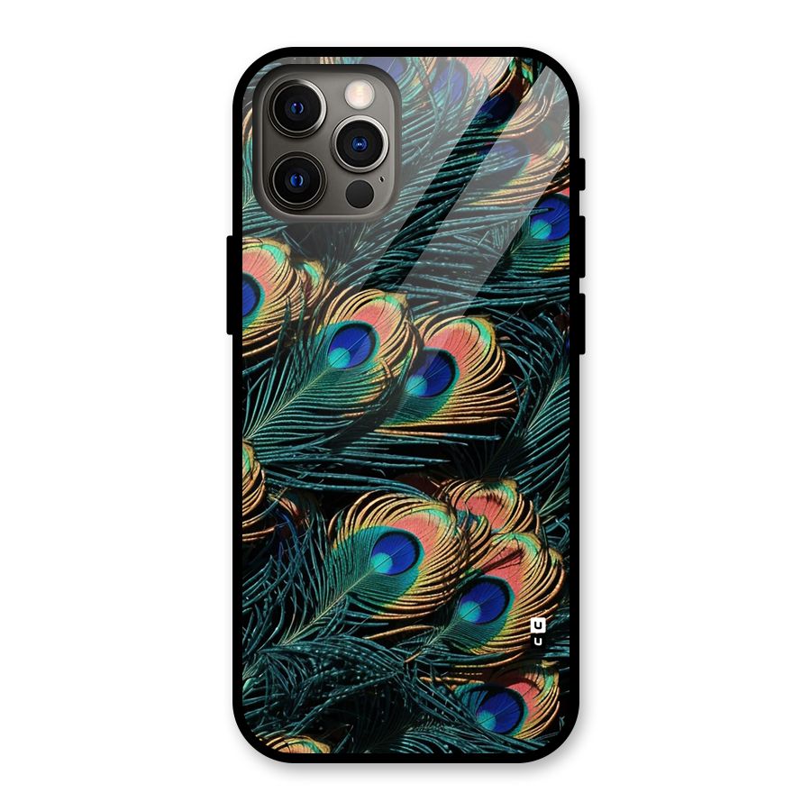 Peacock Feather Art Glass Back Case for iPhone 12 Pro