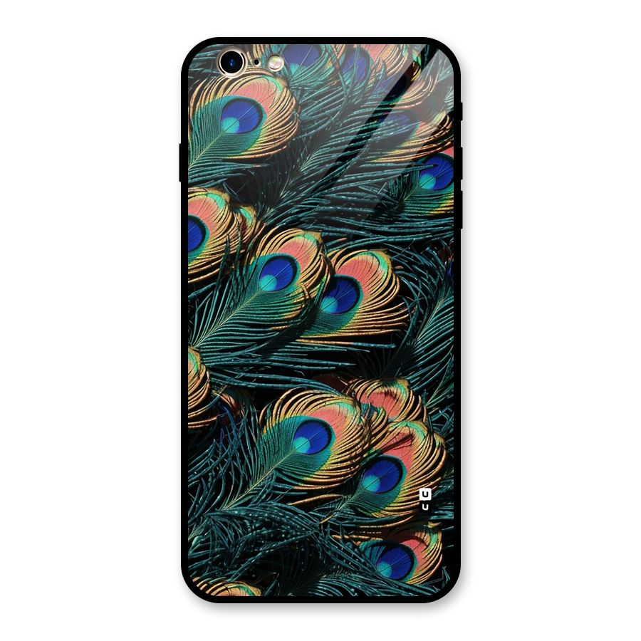 Peacock Feather Art Glass Back Case for iPhone 6 Plus 6S Plus