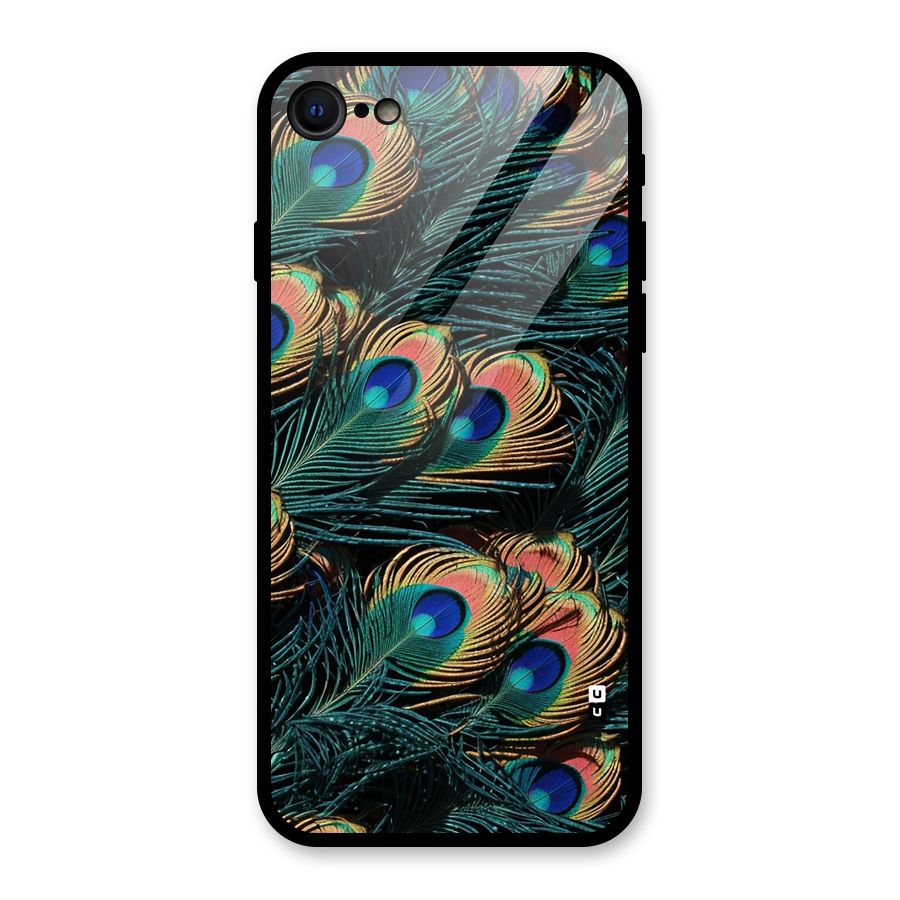 Peacock Feather Art Glass Back Case for iPhone 7