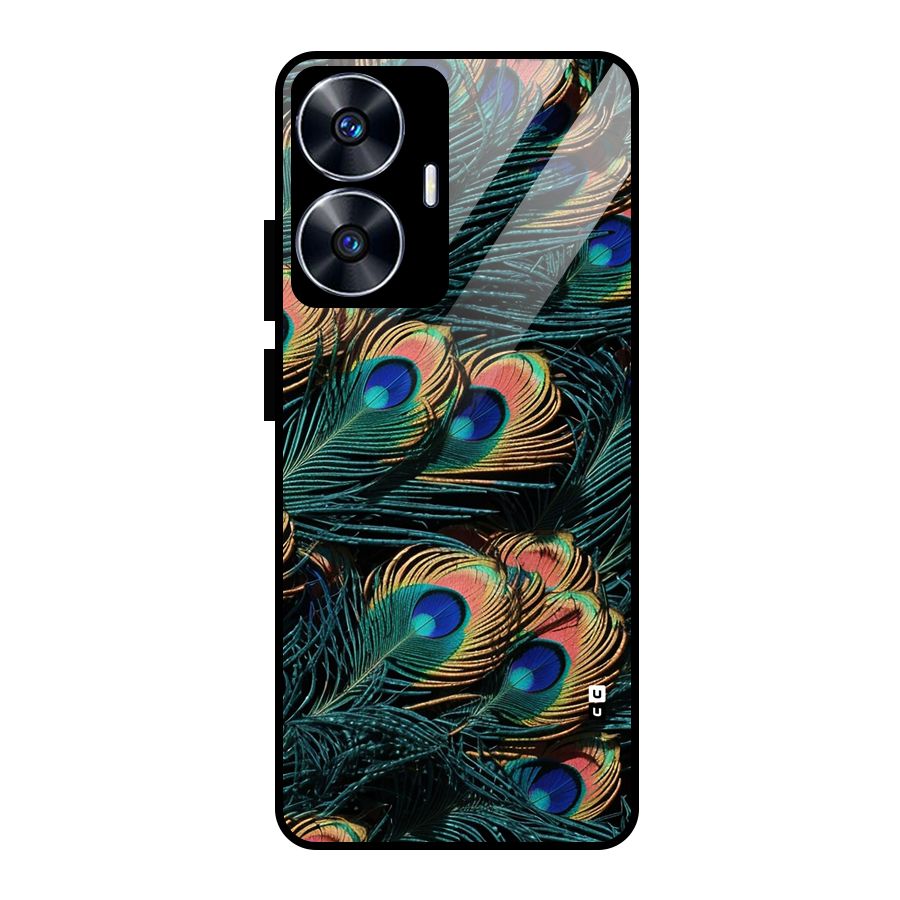 Peacock Feather Art Glass Back Case for realme C55