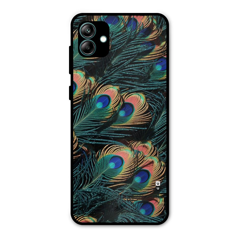 Peacock Feather Art Metal Back Case for Galaxy A04