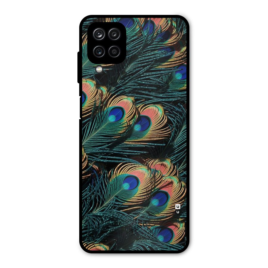 Peacock Feather Art Metal Back Case for Galaxy A12