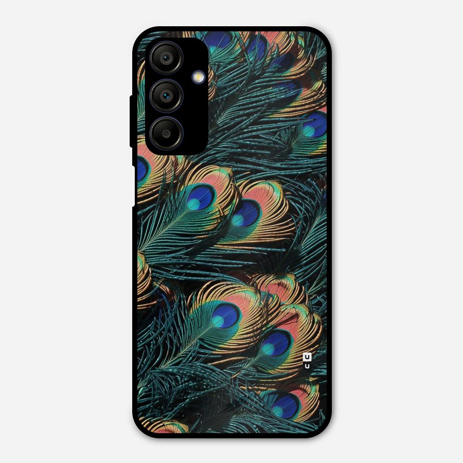 Peacock Feather Art Metal Back Case for Galaxy A15 5G