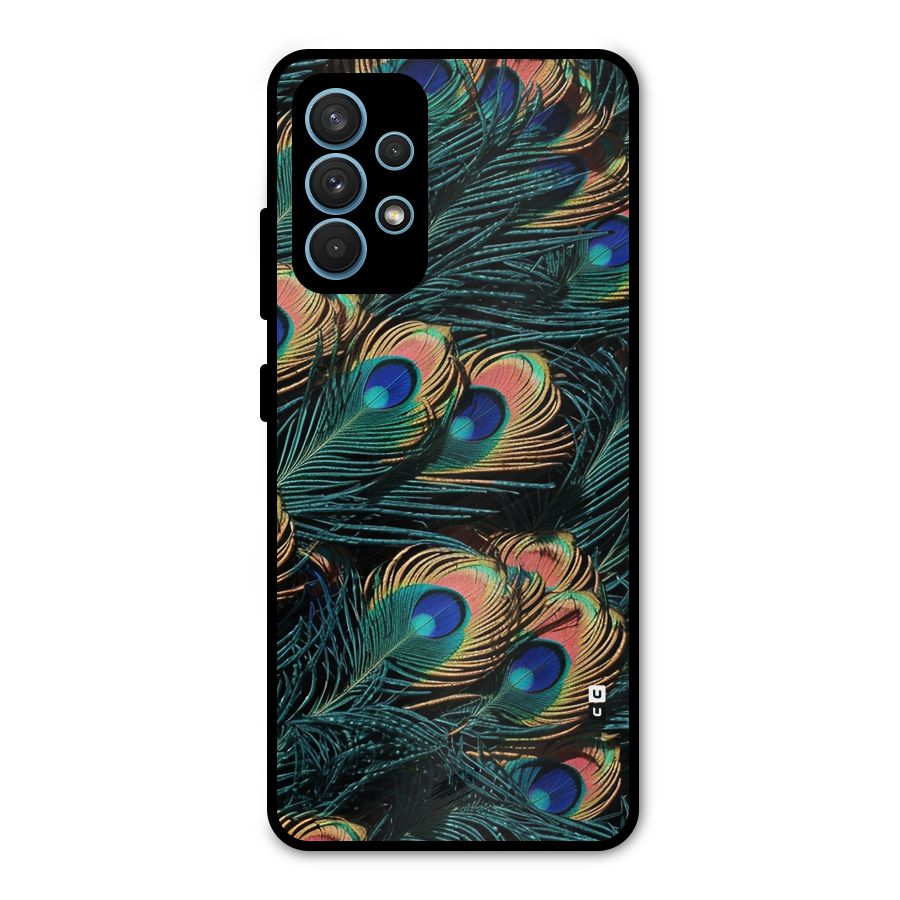 Peacock Feather Art Metal Back Case for Galaxy A32