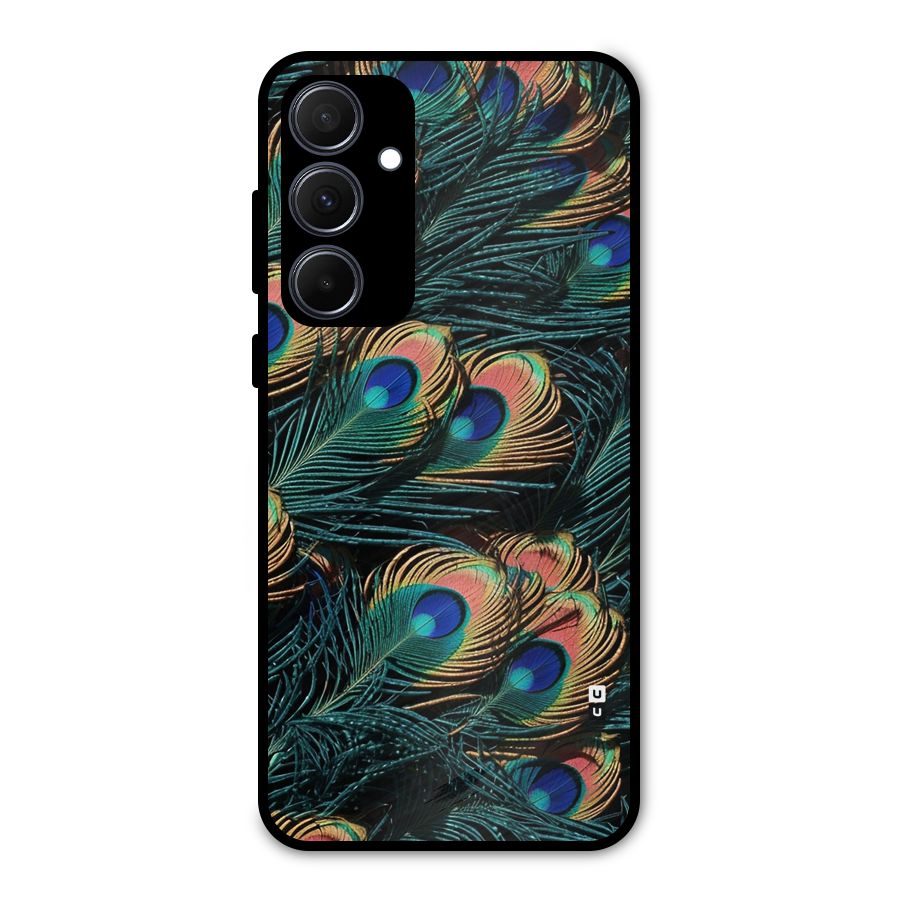Peacock Feather Art Metal Back Case for Galaxy A35