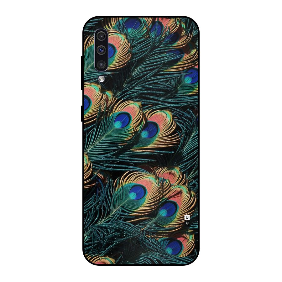 Peacock Feather Art Metal Back Case for Galaxy A50