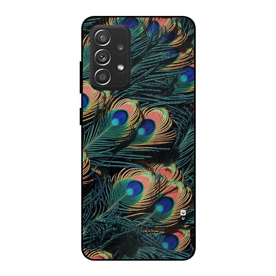 Peacock Feather Art Metal Back Case for Galaxy A52s 5G