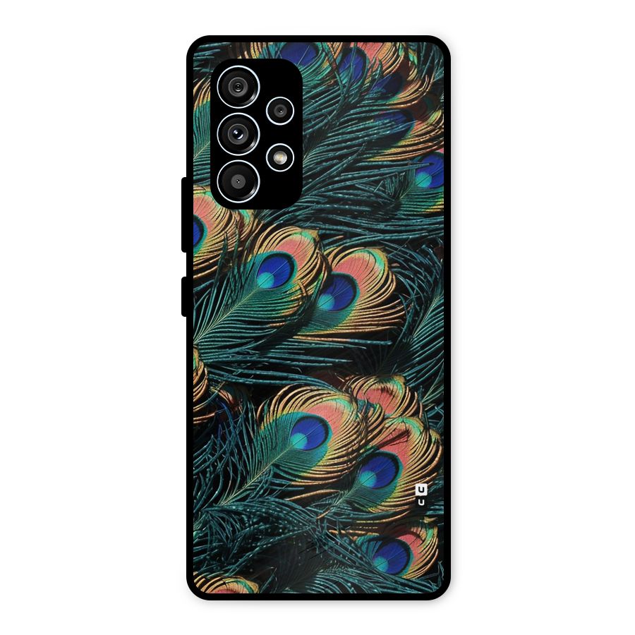 Peacock Feather Art Metal Back Case for Galaxy A53 5G