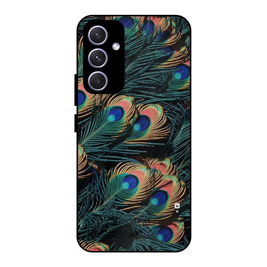 Peacock Feather Art Metal Back Case for Galaxy A54