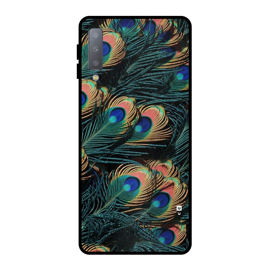 Peacock Feather Art Metal Back Case for Galaxy A7 (2018)
