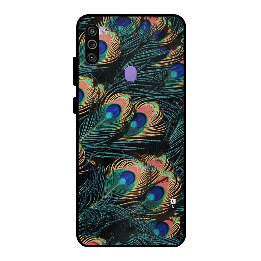 Peacock Feather Art Metal Back Case for Galaxy M11