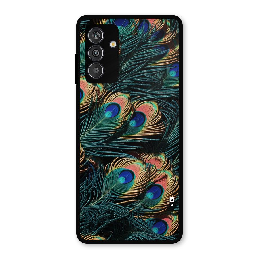 Peacock Feather Art Metal Back Case for Galaxy M13